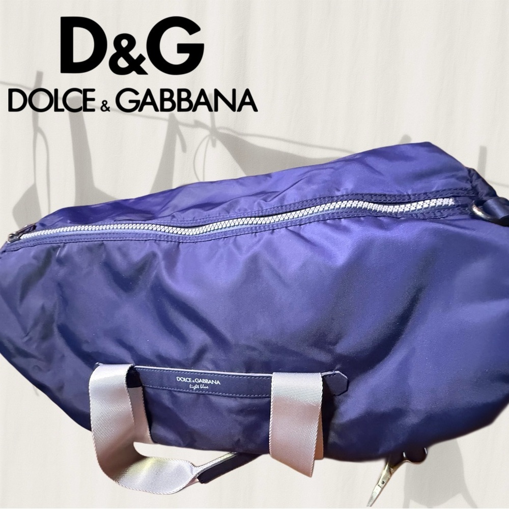 Dolce & Gabbana “Light Blue” Nylon Duffel Bag – Navy with Contrast Straps